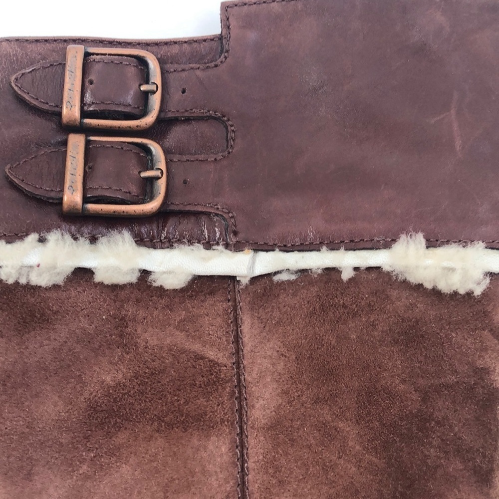 UGG Tall brown leather and suede boots - Picture 8 of 9